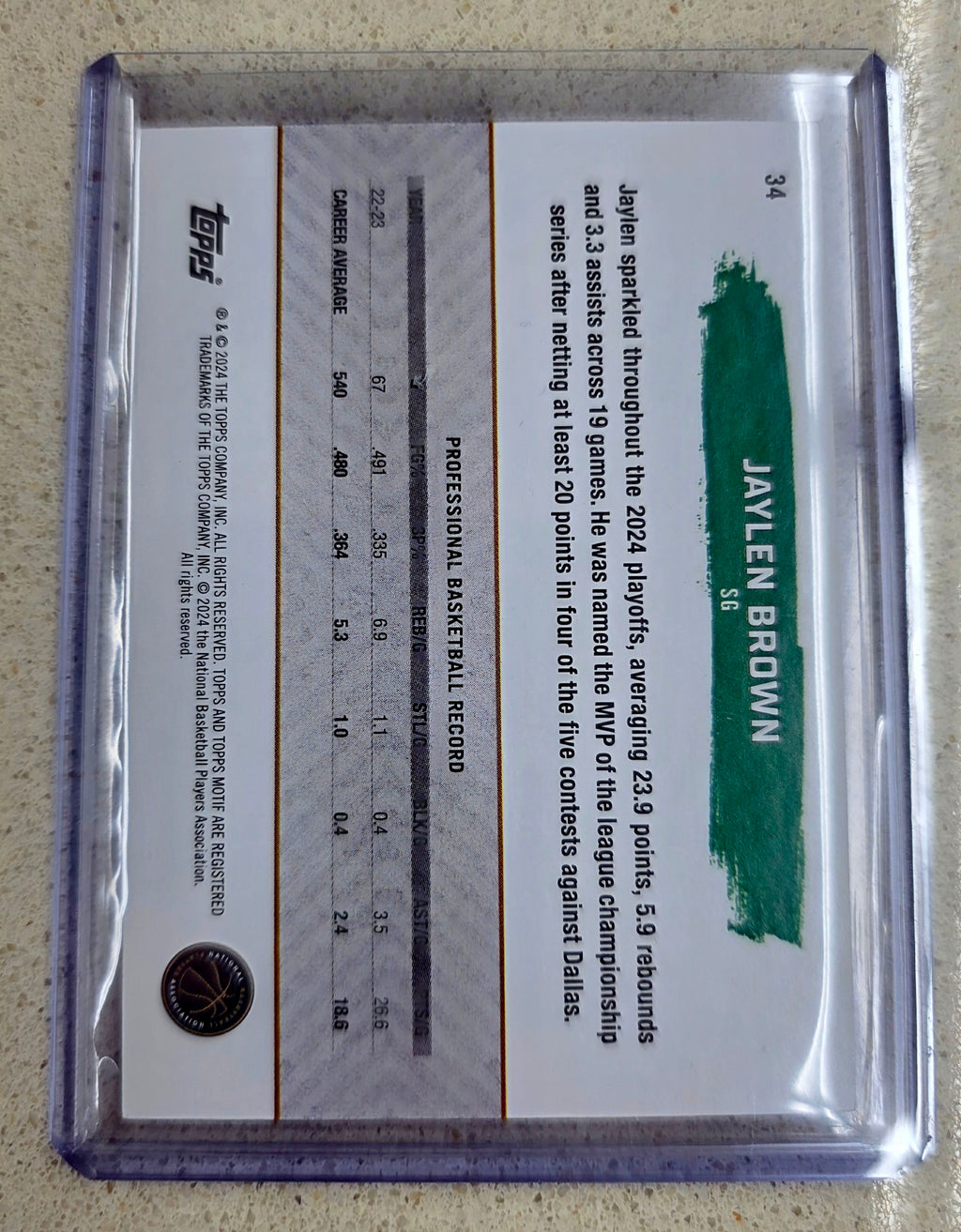 2023-24 Topps Motif #34 Jaylen Brown Winsor Green #/10