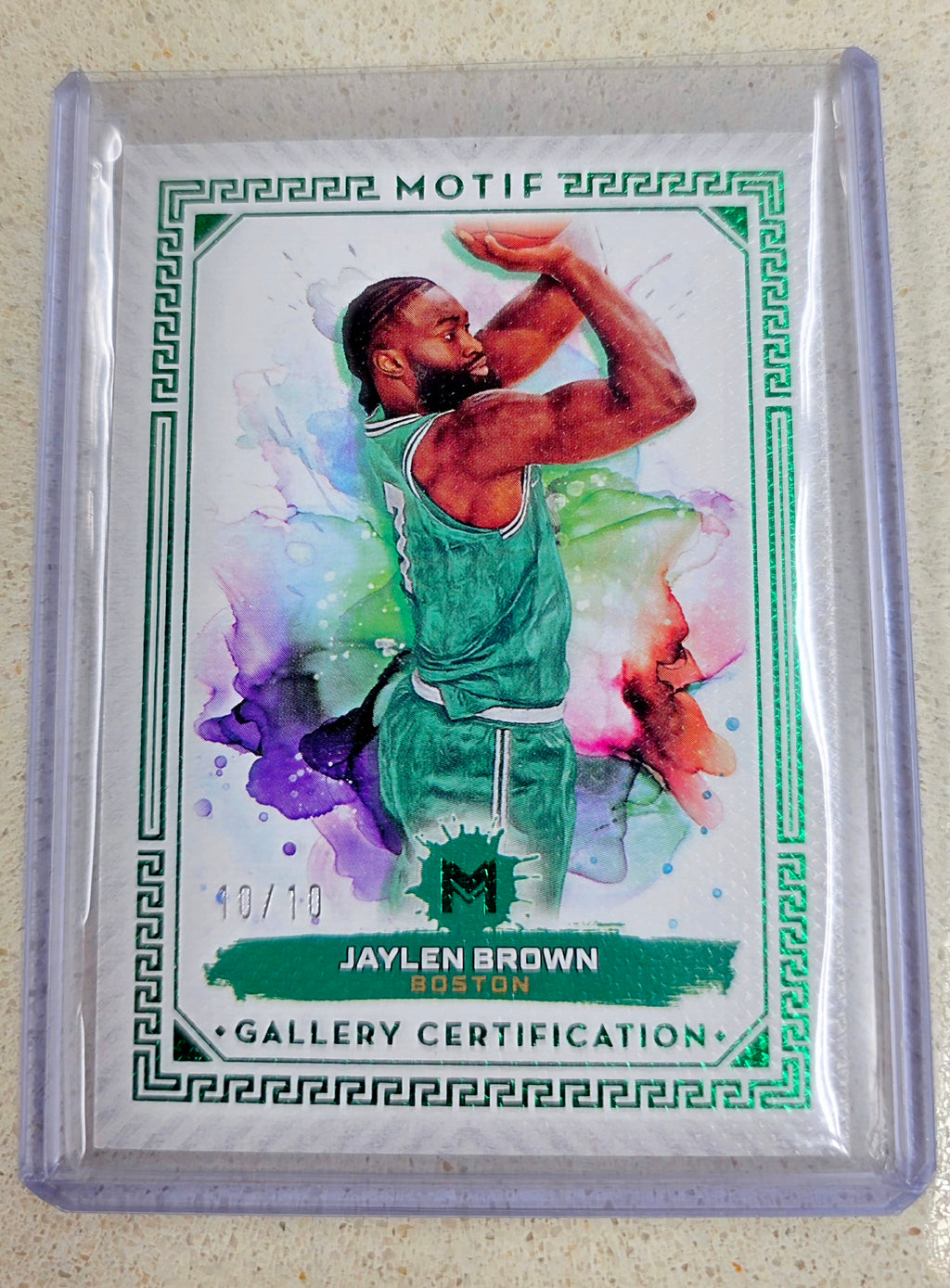 2023-24 Topps Motif #34 Jaylen Brown Winsor Green #/10