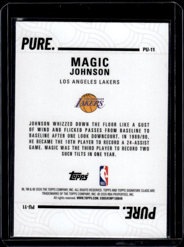 2025-26 Topps Signature Class #PU-11 Magic Johnson Pure