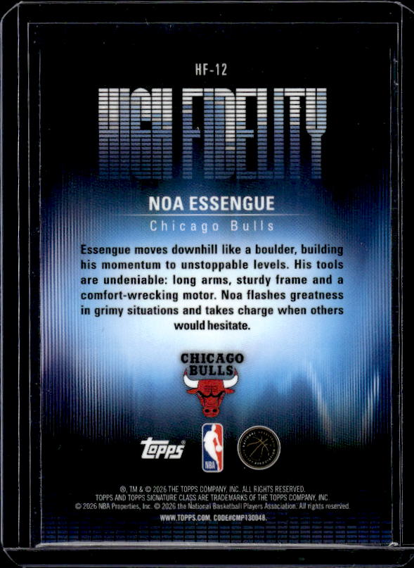 2025-26 Topps Signature Class #HF-12 Noa Essengue High Fidelity