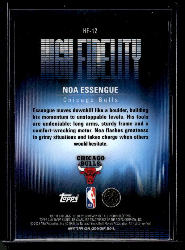 2025-26 Topps Signature Class #HF-12 Noa Essengue High Fidelity