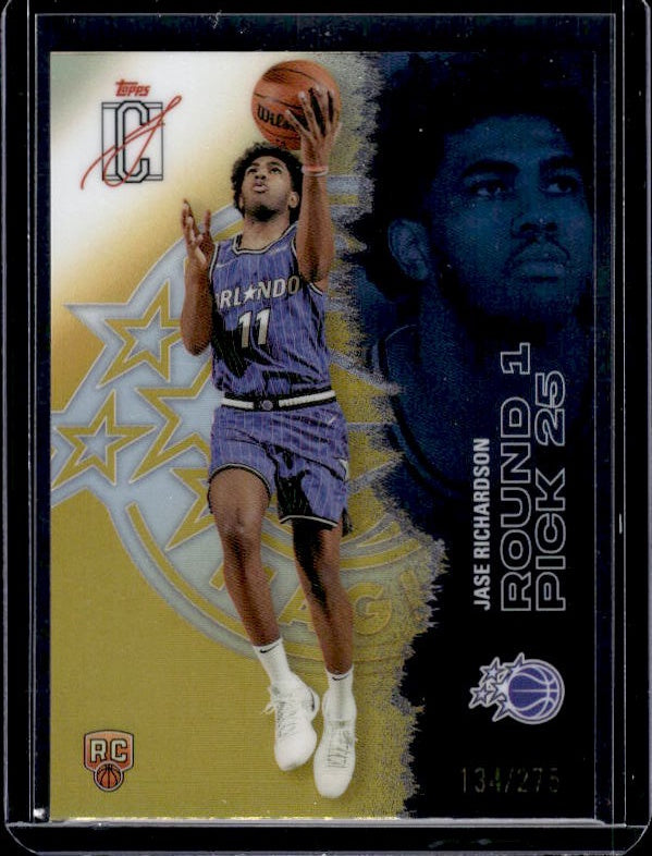2025-26 Topps Signature Class #121 Jase Richardson Yellow Chrome #/275