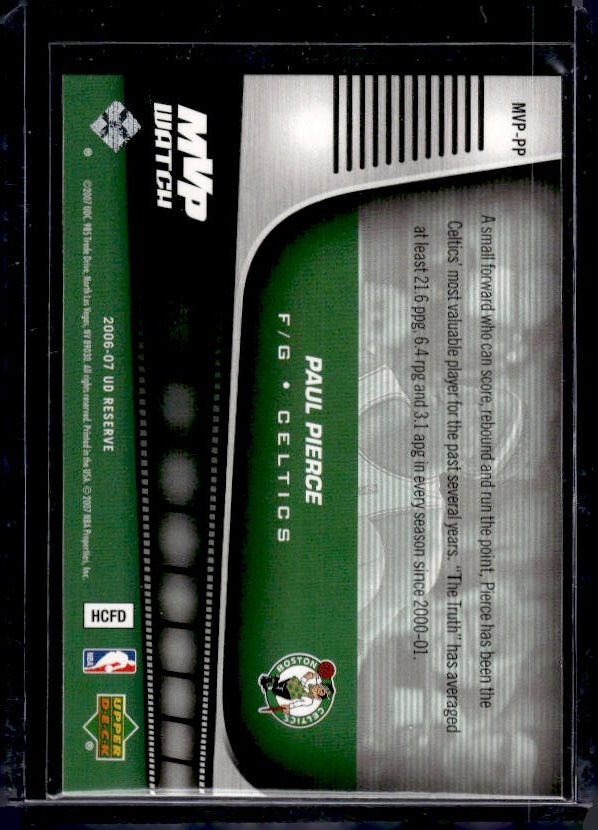 2006-07 UD Reserve #MVP-PP Paul Pierce MVP Watch