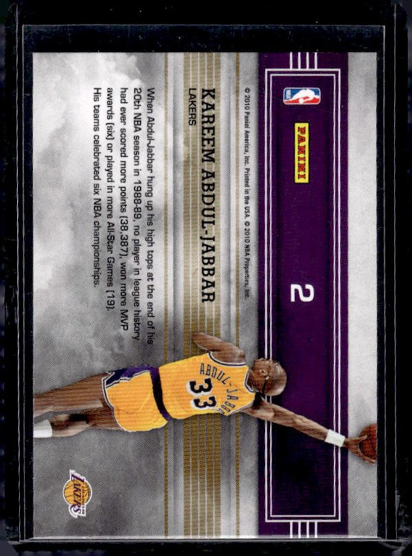 2009-10 Panini Absolute Memorabilia #2 Kareem Abdul-Jabbar Retail Marks of Fame