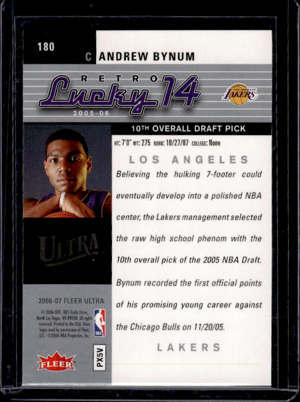 2006-07 Ultra #180 Andrew Bynum