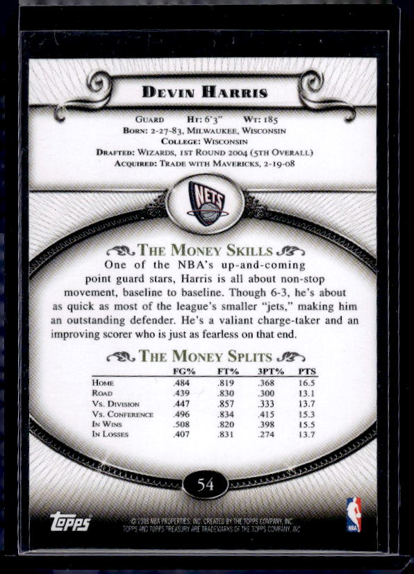 2008-09 Topps Treasury #54 Devin Harris