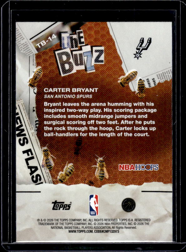 2025-26 Hoops #TB-14 Carter Bryant The Buzz