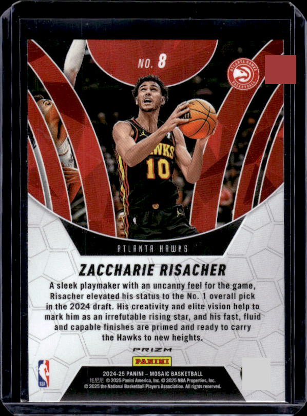 2024-25 Panini Mosaic #8 Zaccharie Risacher Elevate Mosaic Green