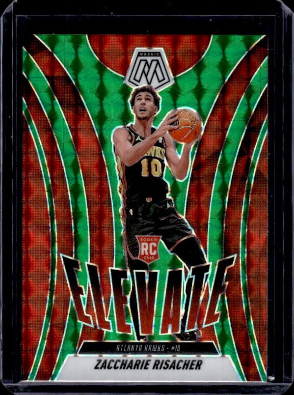 2024-25 Panini Mosaic #8 Zaccharie Risacher Elevate Mosaic Green