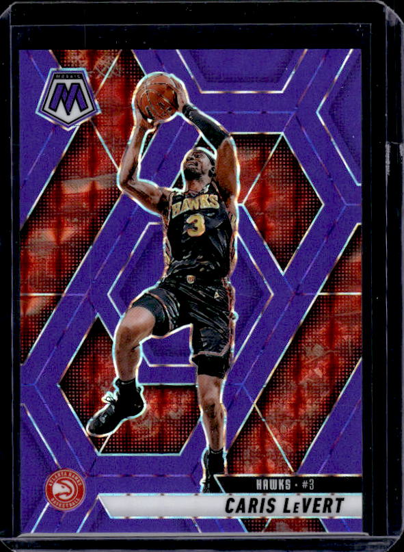 2024-25 Panini Mosaic #103 Caris LeVert Purple Fluorescent Mosaic #/249