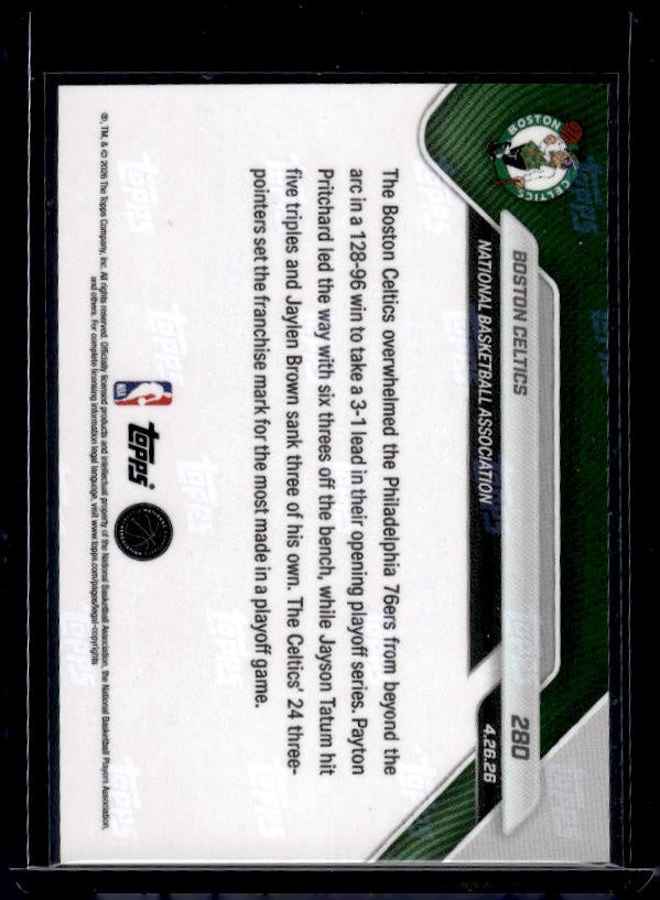 2025-26 Topps Now #280 Boston Celtics Gold Foil #/50