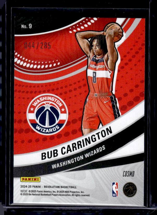 2024-25 Panini Revolution #9 Bub Carrington Vortex Blue Cosmo #/285