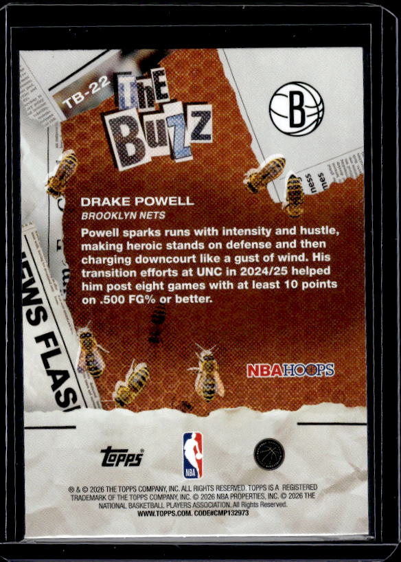 2025-26 Hoops #TB-22 Drake Powell The Buzz