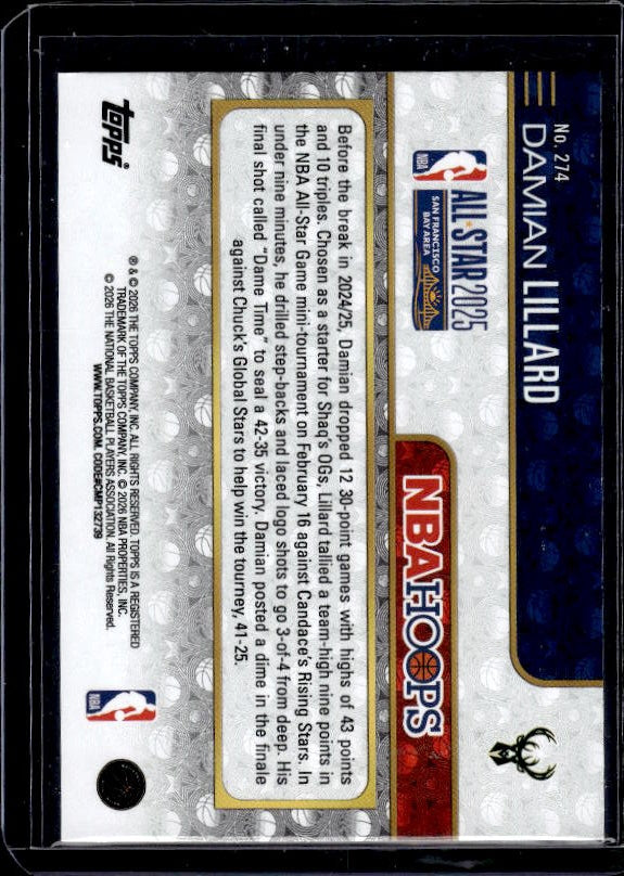 2025-26 Hoops #274 Damian Lillard Rainbow