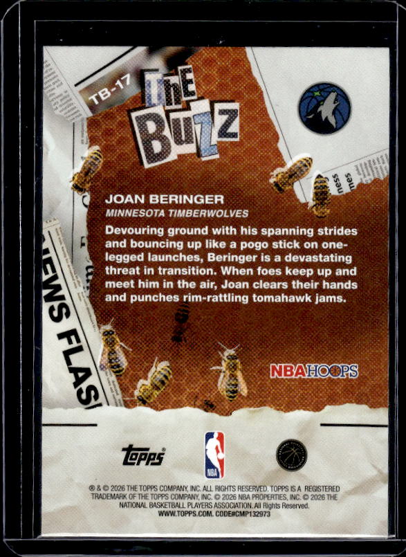 2025-26 Hoops #TB-25 Jase Richardson The Buzz Orange Hoops