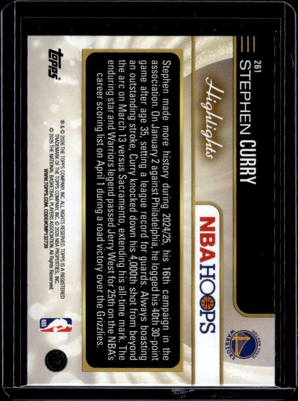 2025-26 Hoops #261 Stephen Curry