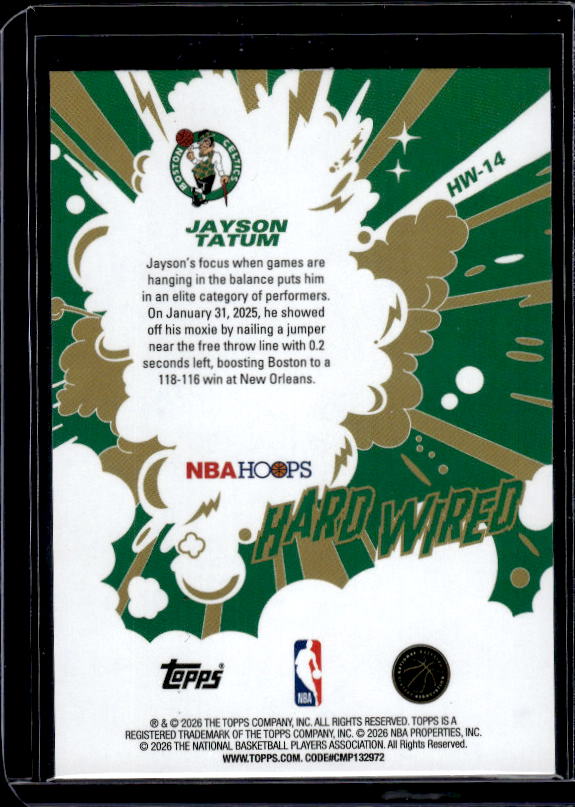 2025-26 Hoops #HW-14 Jayson Tatum Hard Wired