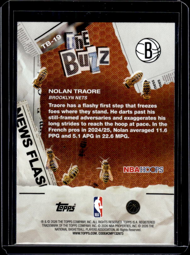 2025-26 Hoops #TB-19 Nolan Traore The Buzz Green Hoops
