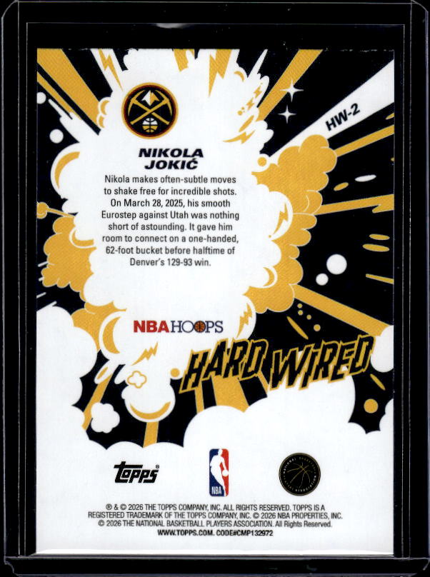 2025-26 Hoops #HW-2 Nikola Jokić Hard Wired