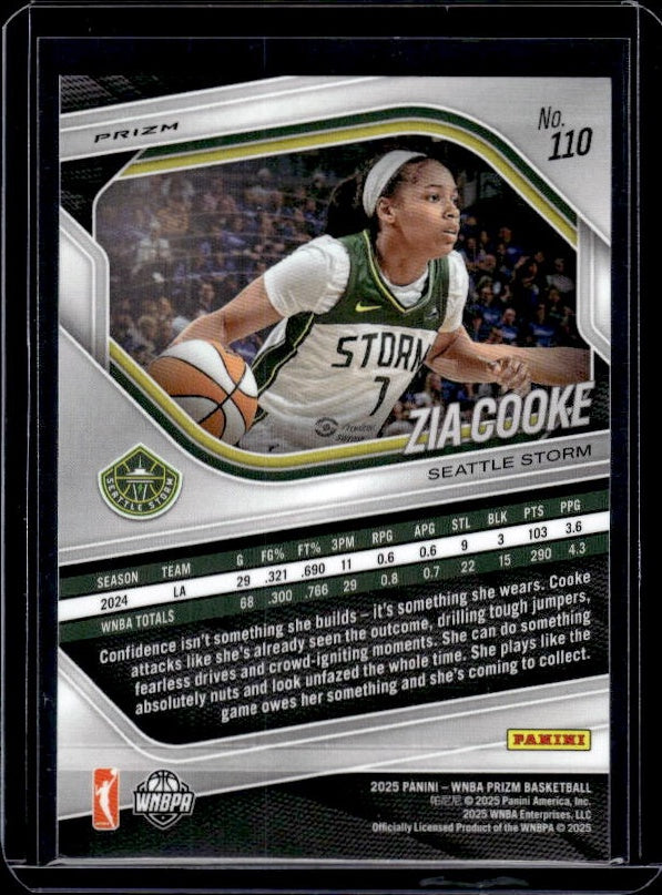 2025 Panini Prizm WNBA #110 Zia Cooke Orange Ice Prizms