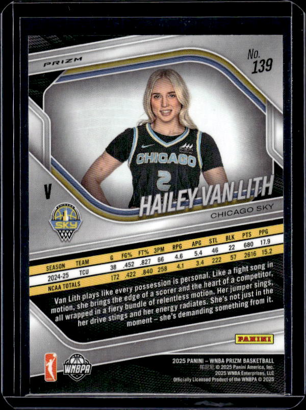 2025 Panini Prizm WNBA #139 Hailey Van Lith Silver Prizms Image Variation