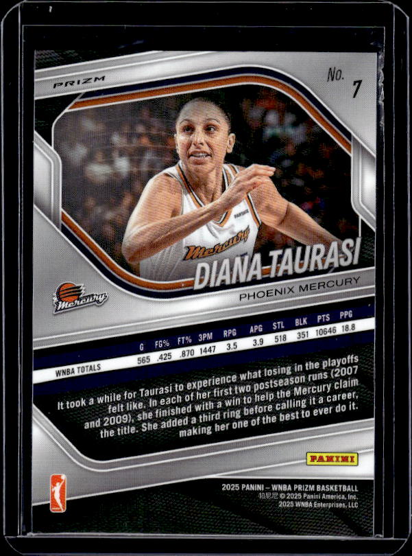 2025 Panini Prizm WNBA #7 Diana Taurasi Ice Orange Prizms