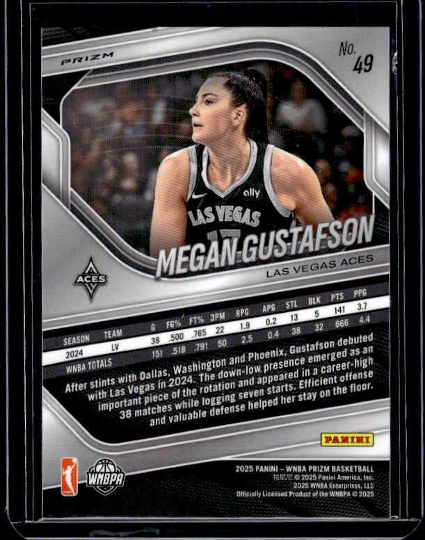 2025 Panini Prizm WNBA #49 Megan Gustafson Ice Orange Prizms