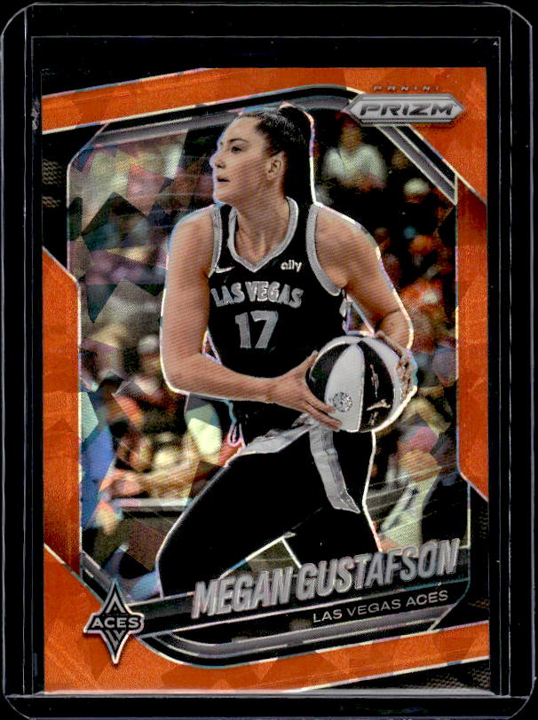 2025 Panini Prizm WNBA #49 Megan Gustafson Ice Orange Prizms