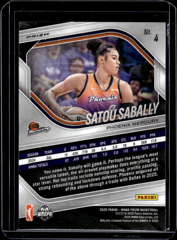 2025 Panini Prizm WNBA #4 Satou Sabally Green Prizms