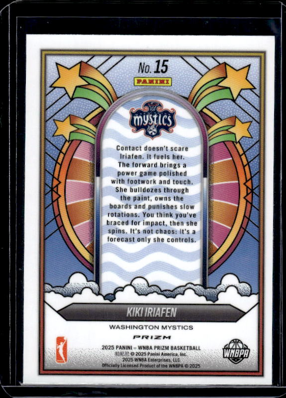 2025 Panini Prizm WNBA #15 Kiki Iriafen Groovy Prizms Green