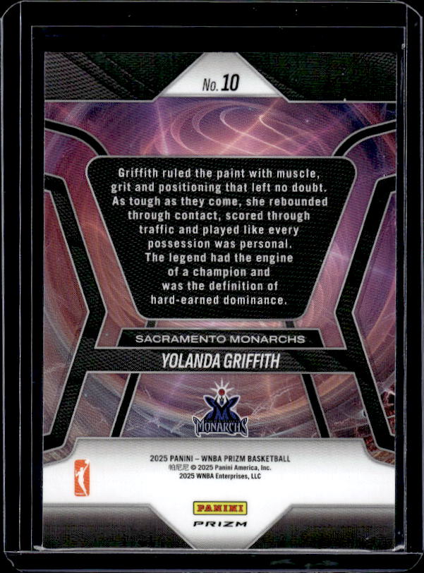 2025 Panini Prizm WNBA #10 Yolanda Griffith Pioneers Green Prizms