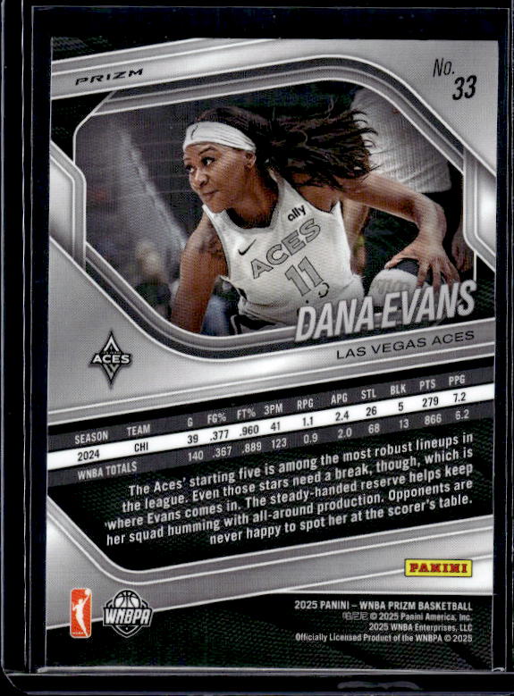 2025 Panini Prizm WNBA #33 Dana Evans Orange Ice Prizms