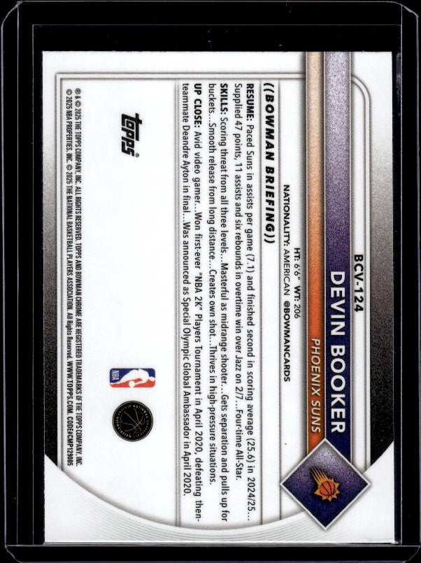 2025-26 Bowman #BCV-124 Devin Booker Chrome