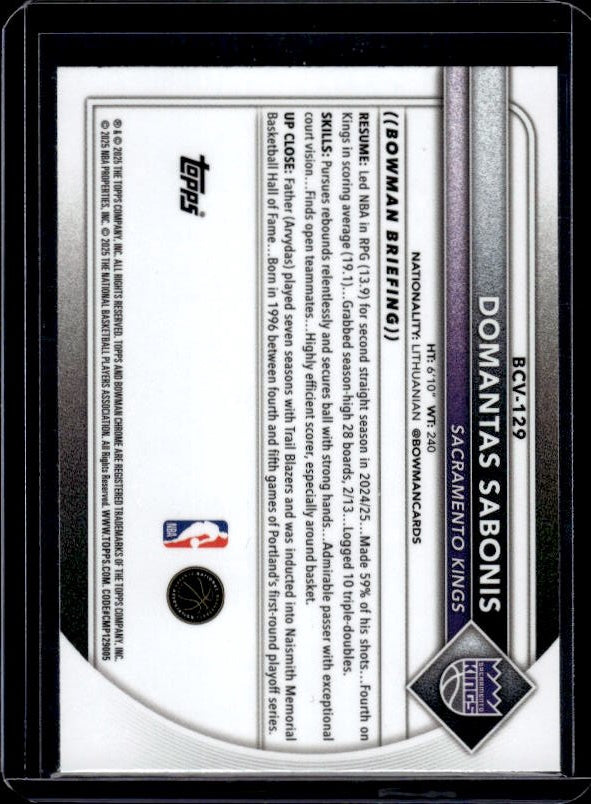 2025-26 Bowman #BCV-129 Domantas Sabonis Chrome