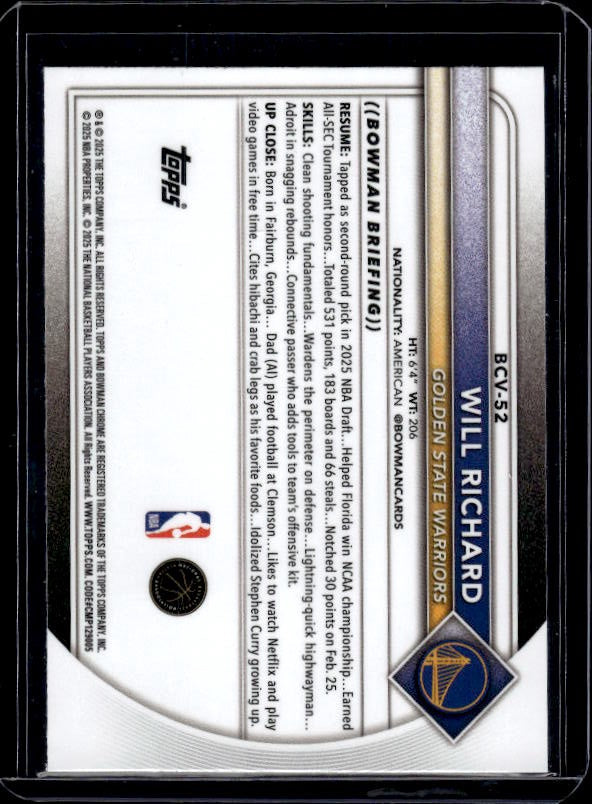 2025-26 Bowman #BCV-52 Will Richard Chrome