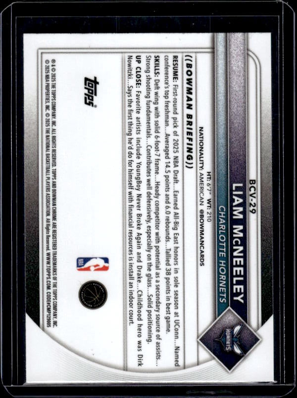 2025-26 Bowman #BCV-29 Liam McNeeley Chrome