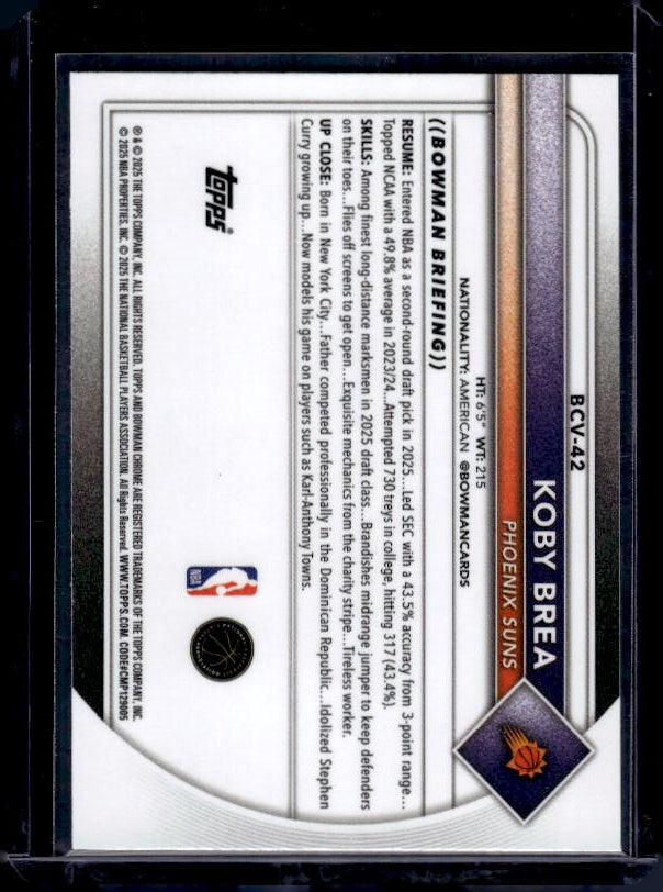 2025-26 Bowman #BCV-42 Koby Brea Chrome