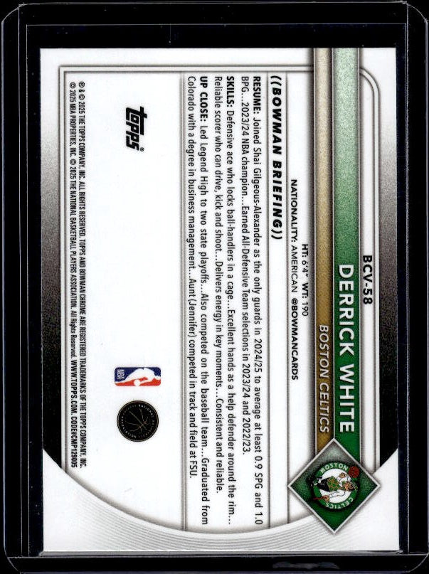 2025-26 Bowman #BCV-58 Derrick White Chrome