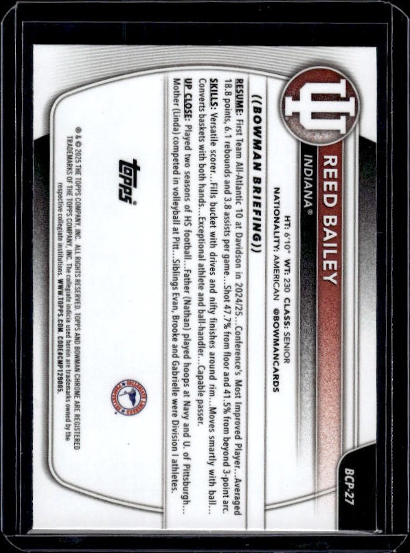 2025-26 Bowman #BCP-27 Reed Bailey Chrome Prospects Reptilian Refractor