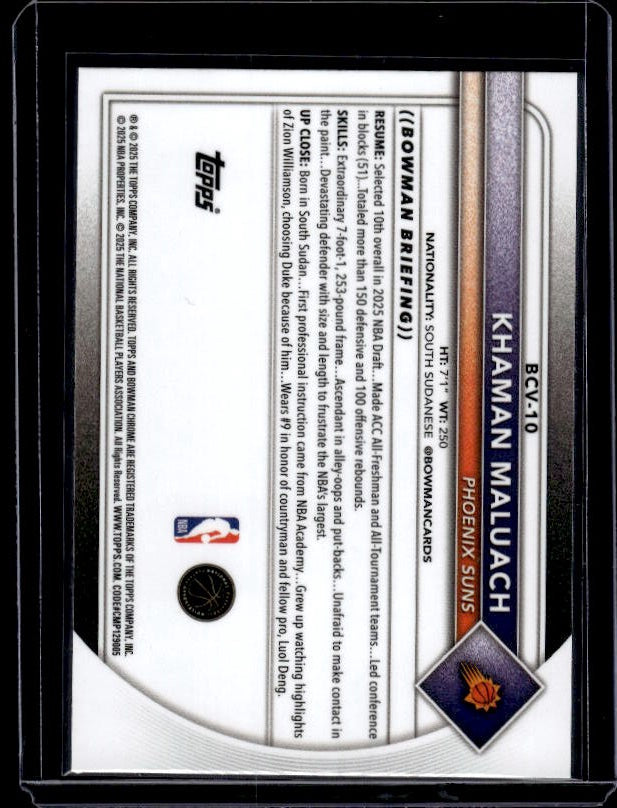 2025-26 Bowman #BCV-10 Khaman Maluach Chrome