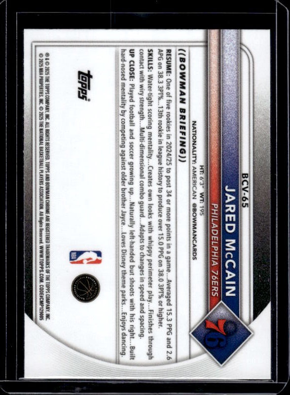 2025-26 Bowman #BCV-65 Jared McCain Chrome