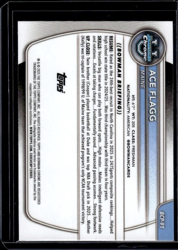 2025-26 Bowman #BCP-91 Ace Flagg Chrome Prospects