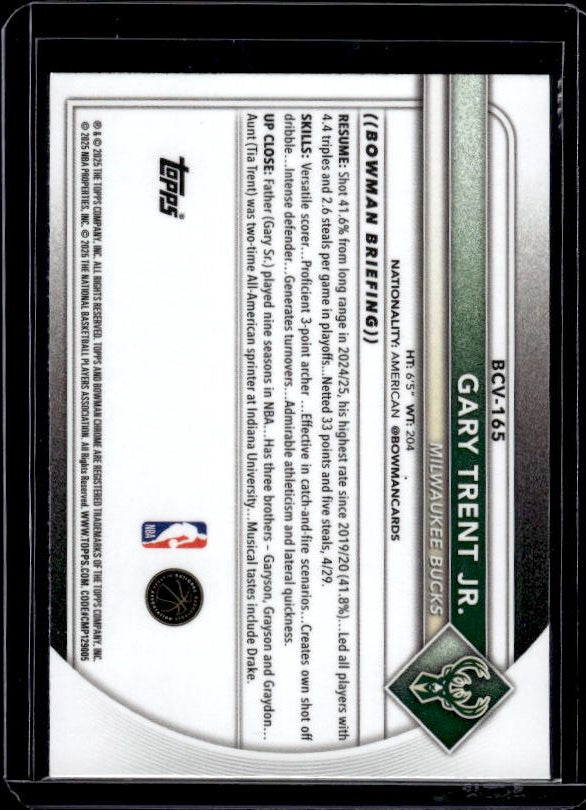 2025-26 Bowman #BCV-165 Gary Trent Jr. Chrome