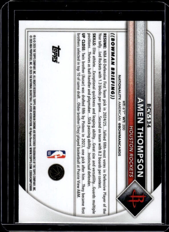 2025-26 Bowman #BCV-134 Amen Thompson Chrome