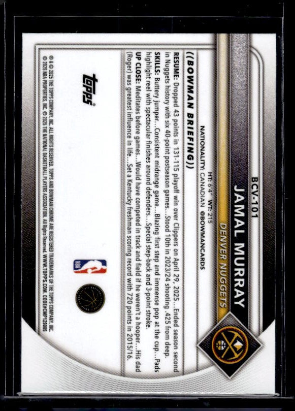 2025-26 Bowman #BCV-101 Jamal Murray Chrome
