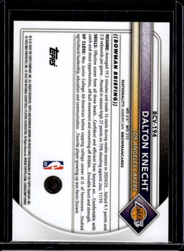 2025-26 Bowman #BCV-194 Dalton Knecht Chrome