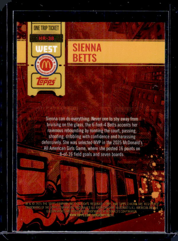 2025 Topps Chrome McDonald's All American #38 Sienna Betts