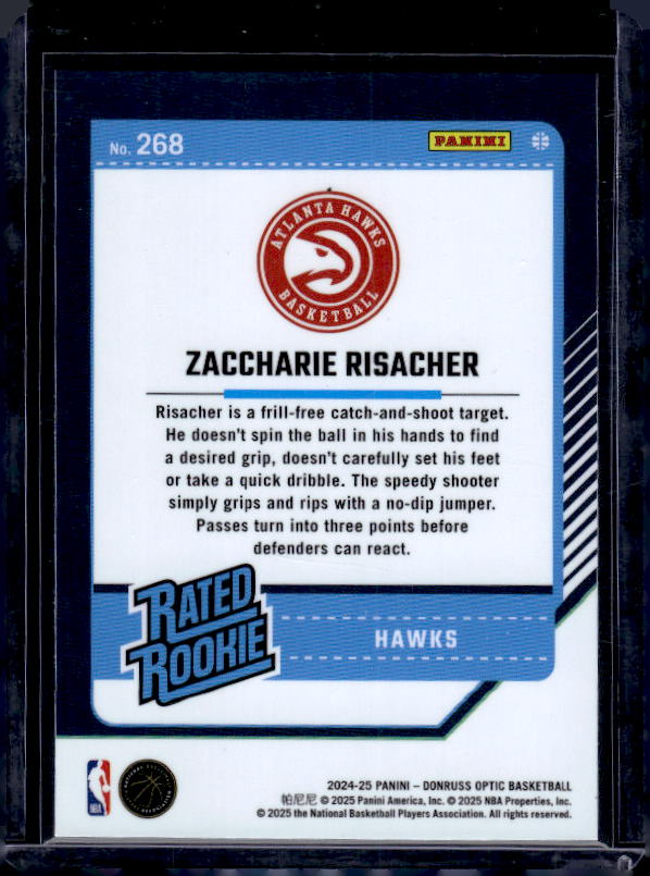2024-25 Donruss Optic #268 Zaccharie Risacher