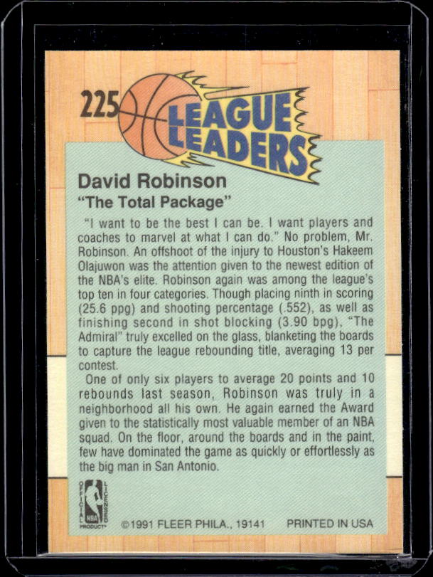 1991-92 Fleer #225 David Robinson