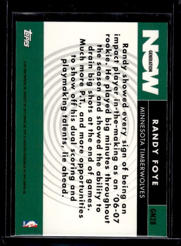 2007-08 Topps #GN28 Randy Foye Generation Now